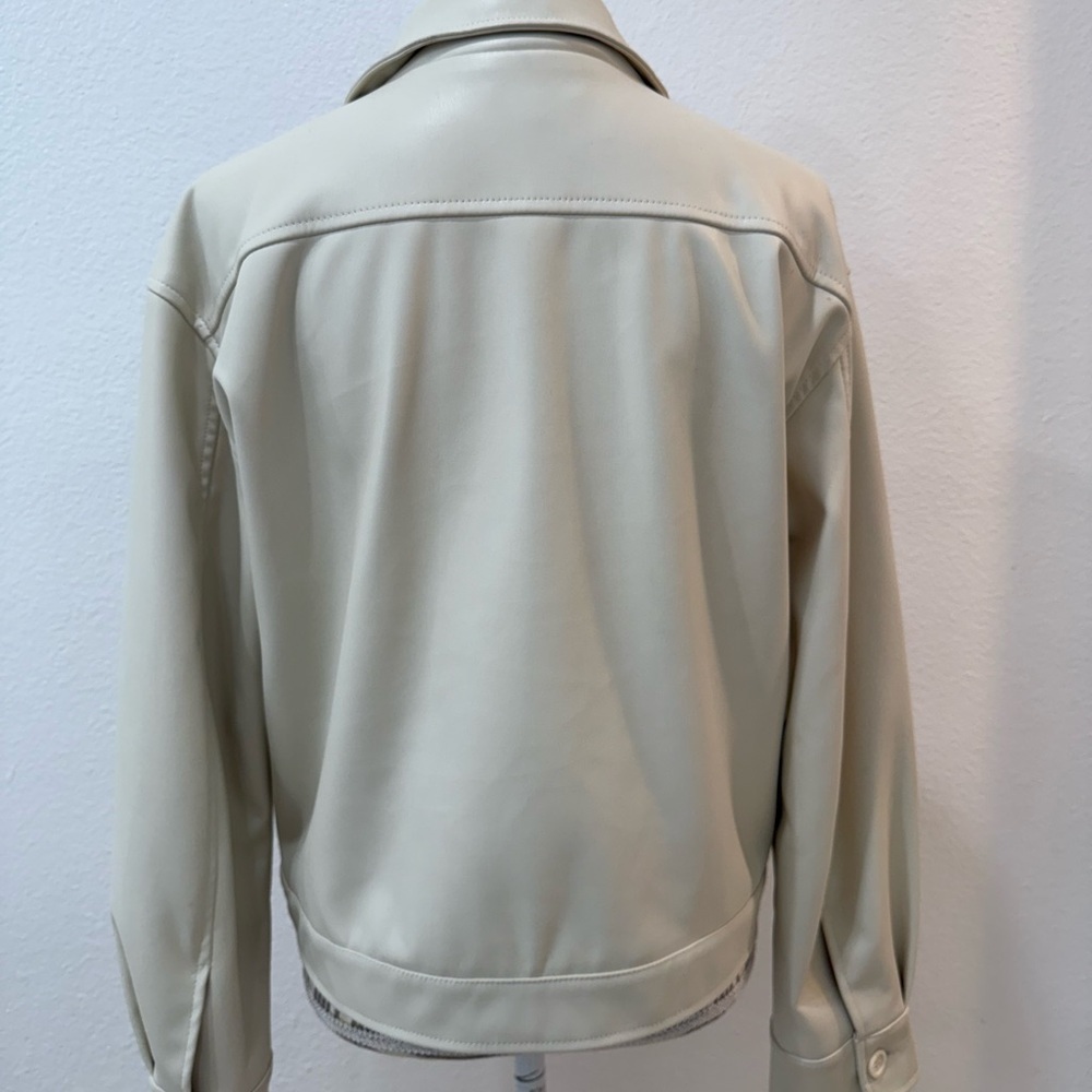 Steve Madden Faux Leather jacket medium Cream - Picture 5 of 9